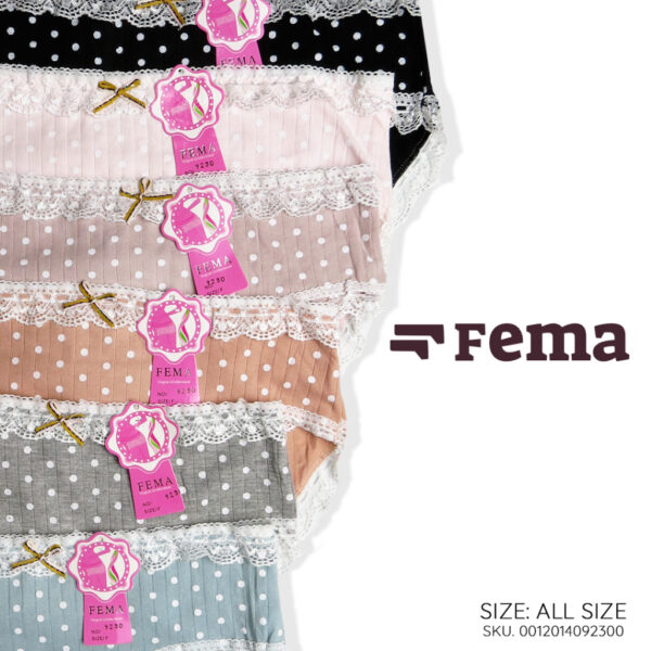 FEMA Official Shop Ecer 1 Pcs Celana Dalam Wanita 9230 Bintik Renda - Image 3