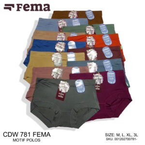 FEMA Official Shop GROSIR 1 LUSIN Celana Dalam Wanita 781 Polos Ban Lebar