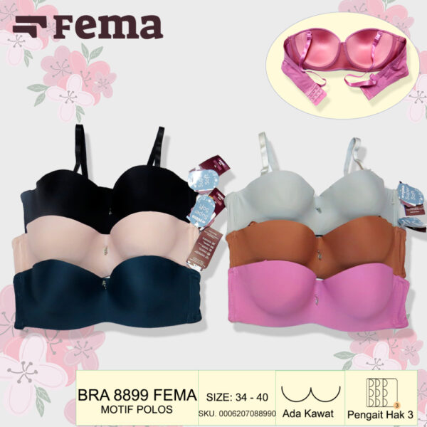 FEMA Official Shop Ecer 1 Pcs BH Bra 8899 Seamless Kemben Polos Kawat
