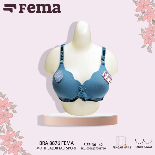 FEMA Official Shop Ecer 1 pcs Bh Bra 8876/9330 Aksen Gerigi Tali Sport - Gambar 3