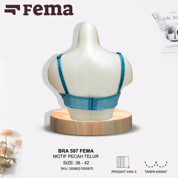 FEMA Official Shop Ecer 1 pcs Bh Bra 597 Pecah Telur Motif Sembur Tanpa Kawat - Image 5