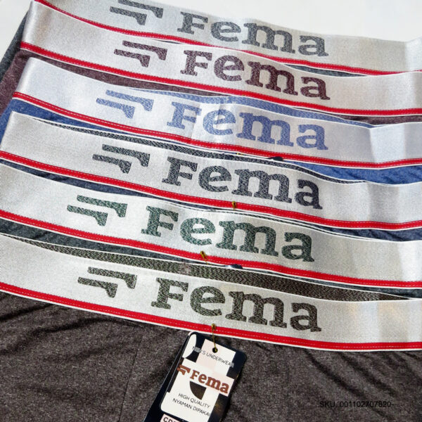 FEMA Official Shop Ecer 1 pcs Celana Dalam Boxer Pria 7820 Katun Misti Nyaman Adem - Image 4