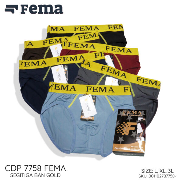 FEMA Official Shop Grosir 1 Lusin Celana Dalam Pria Segitiga Ban Gold 7758