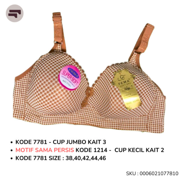 FEMA Official Shop Ecer 1 pcs Bh Bra 1214/7781 Kotak Tanpa Kawat - Image 4
