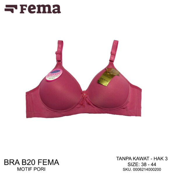 FEMA Official Shop Ecer 1 pcs Bh Bra B20 Hak 3 Full Pori Jumbo Import - Gambar 2