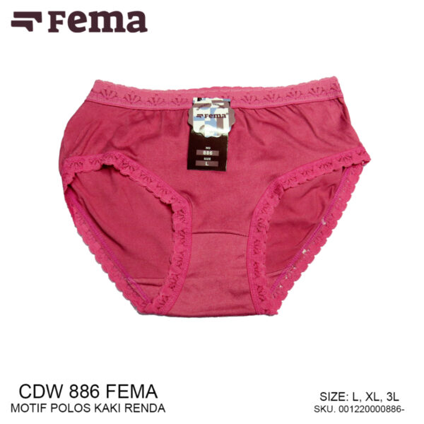 FEMA Official Shop Ecer 1 Pcs Celana Dalam Wanita 886/883 Polos Renda Bawah - Image 4