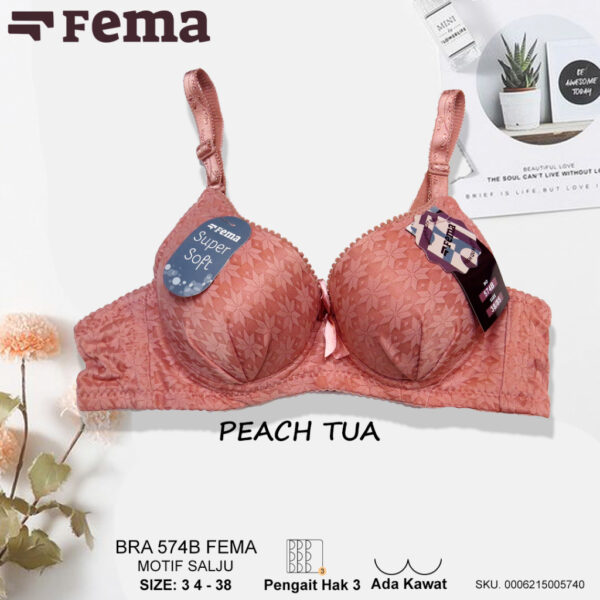 FEMA Official Shop Ecer 1 Pcs BH Bra 574B Motif Salju Kawat Cup Kecil - Image 3