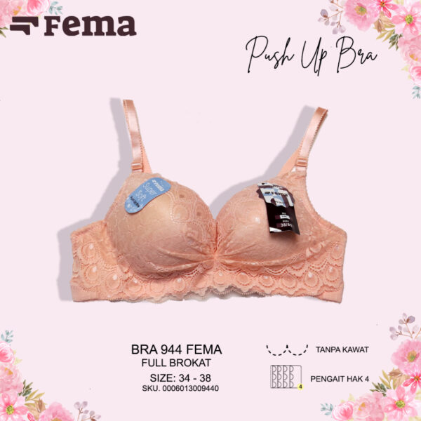 FEMA Official Shop Ecer 1 pcs Bh Bra 944 Full Brokat Hak 4 Push Up - Image 2