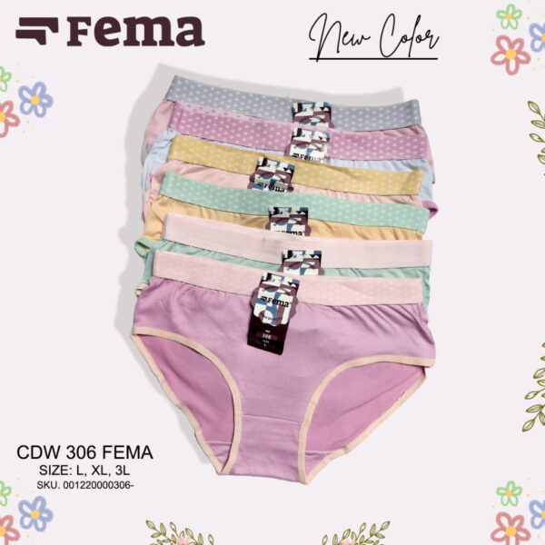 FEMA Official Shop Ecer 1 Pcs Celana Dalam Wanita 306 Polos Polkadot - Image 2