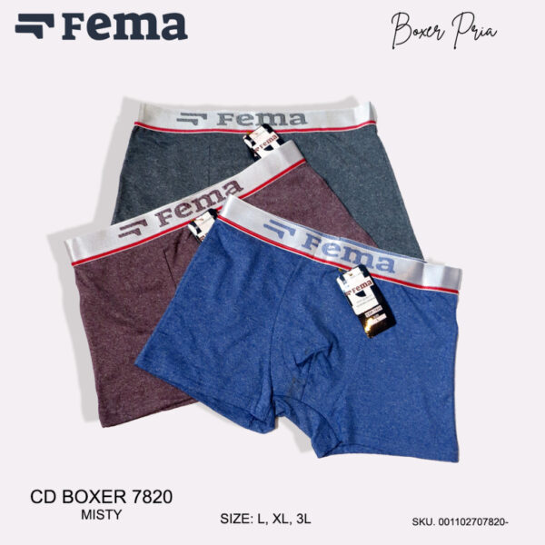 FEMA Official Shop Ecer 1 pcs Celana Dalam Boxer Pria 7820 Katun Misti Nyaman Adem - Image 2