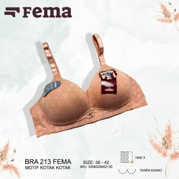 FEMA Official Shop Ecer 1 pcs Bh Bra 213 Kotak Kotak Tanpa Kawat - Image 4