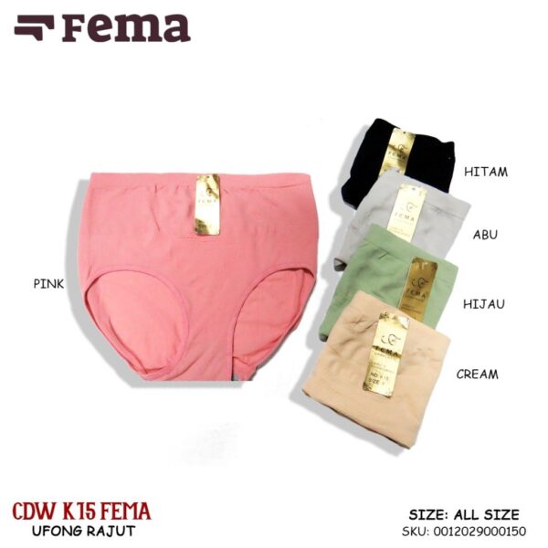 FEMA Official Shop Ecer 1 pcs Celana Dalam Wanita Rajut CD Semi Korset Celana Diet 510/511/K15 - Image 4