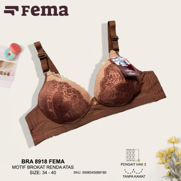 FEMA Official Shop Ecer 1 pcs BRA 8918 Brokat Renda Tanpa Kawat Halus - Image 5