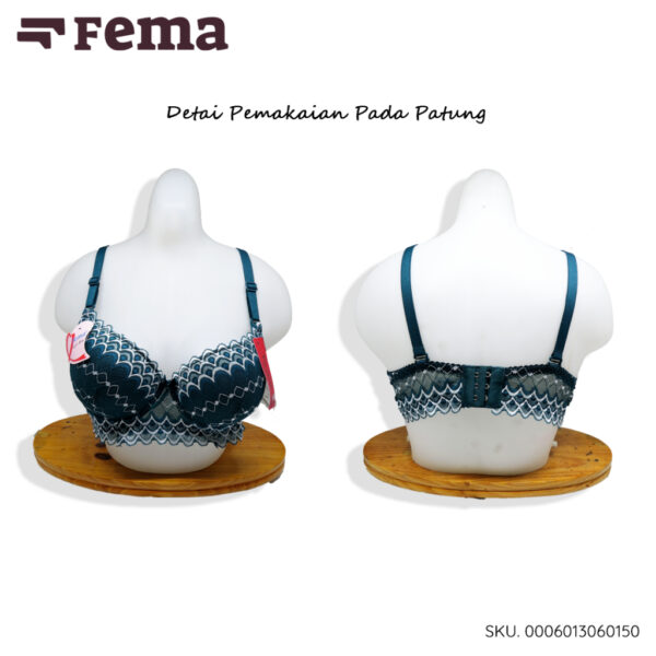 FEMA Official Shop Ecer 1 Pcs BH Bra 6015 Full Renda Kipas - Gambar 3