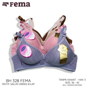 FEMA Official Shop Ecer 1 pcs Bh Bra 328 Salur Obras Kilap Tanpa Kawat