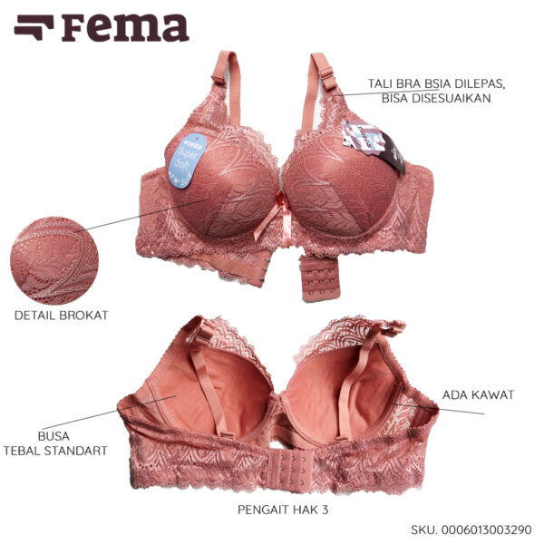 FEMA Official Shop Ecer 1 pcs Bh Bra 329 Full Brokat - Gambar 2