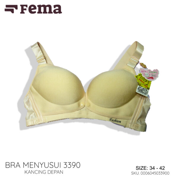 FEMA Official Shop Ecer 1 pcs Bh Maternity Bra Menyusui Netek 3390 Polos Renda Belakang Kancing Depan - Image 2