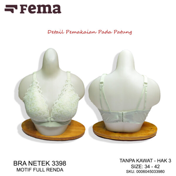 FEMA Official Shop Ecer 1 Pcs BH Bra 3398 Netek Menyusui Maternity Brokat Kancing Depan - Gambar 2