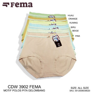 FEMA Official Shop Ecer 1 Pcs Celana Dalam Wanita 3902 Ban Tinggi Highwaist Pita