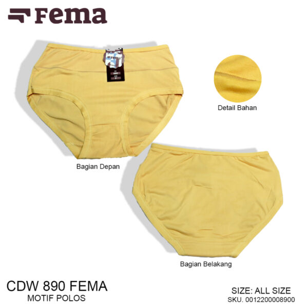 FEMA Official Shop Ecer 1 Pcs Celana Dalam Wanita 890 Polos - Image 4