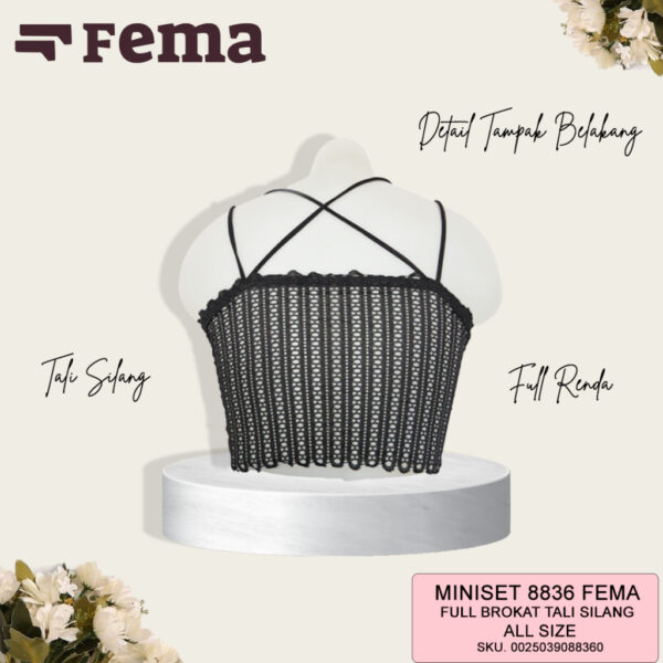 FEMA Official Shop Ecer 1 pcs Miniset Busa Sport Bra 8836 Full Renda Tali Silang - Image 4