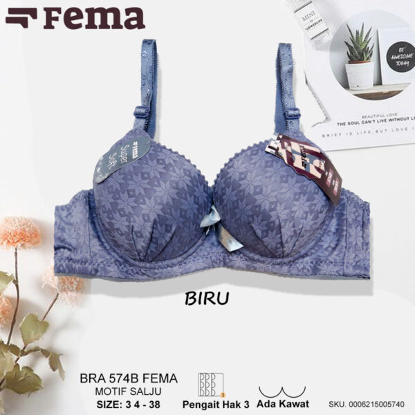 FEMA Official Shop Ecer 1 Pcs BH Bra 574B Motif Salju Kawat Cup Kecil - Image 4