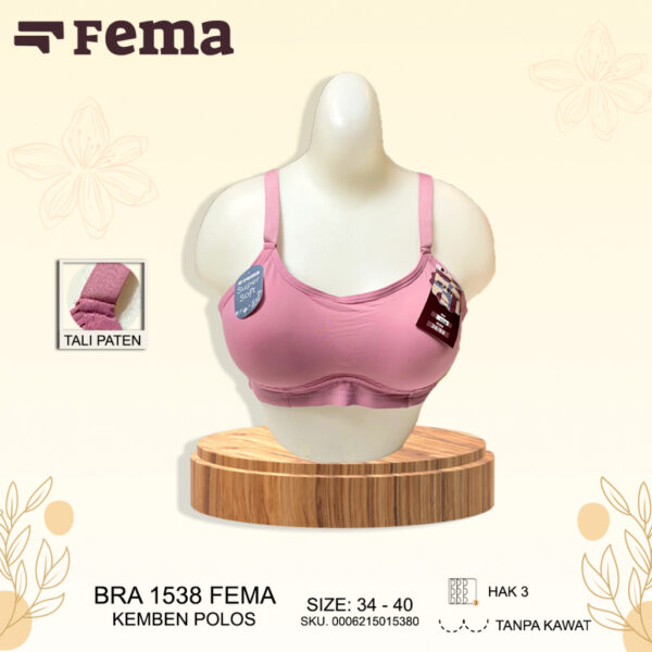 FEMA Official Shop Ecer 1 pcs Bh Bra 1538 Model Kemben Polos Renda Tanpa Kawat - Image 2