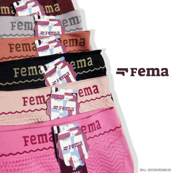 FEMA Official Shop Ecer 1pcs Celana Dalam Wanita Segiempat Boxer Rajut 812/811 Salur - Image 2