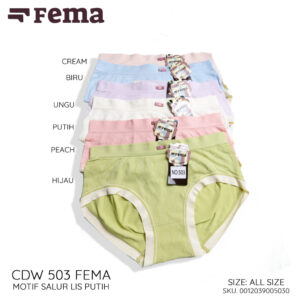 FEMA Official Shop Ecer 1 Pcs Celana Dalam Wanita 503 Warna Polos Renda