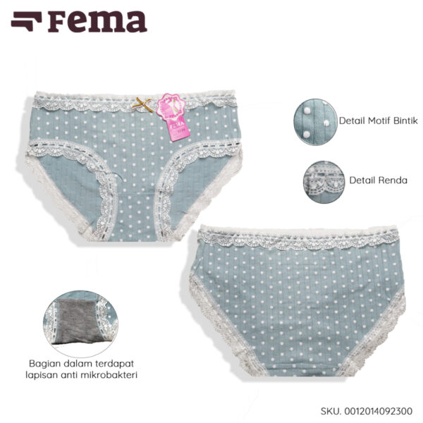 FEMA Official Shop Ecer 1 Pcs Celana Dalam Wanita 9230 Bintik Renda - Image 2