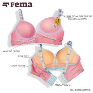 FEMA Official Shop Ecer 1 Pcs BH Bra 3331 Netek Menyusui Salur Lis Warna