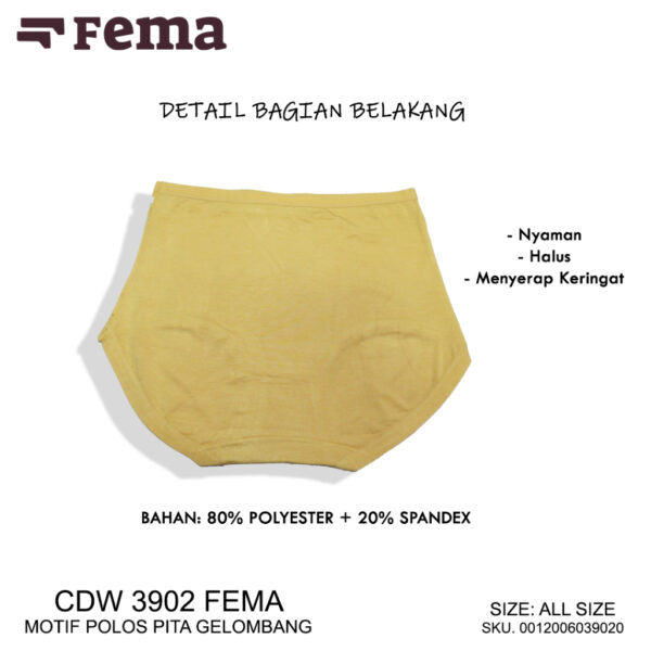 FEMA Official Shop Ecer 1 Pcs Celana Dalam Wanita 3902 Ban Tinggi Highwaist Pita - Image 3