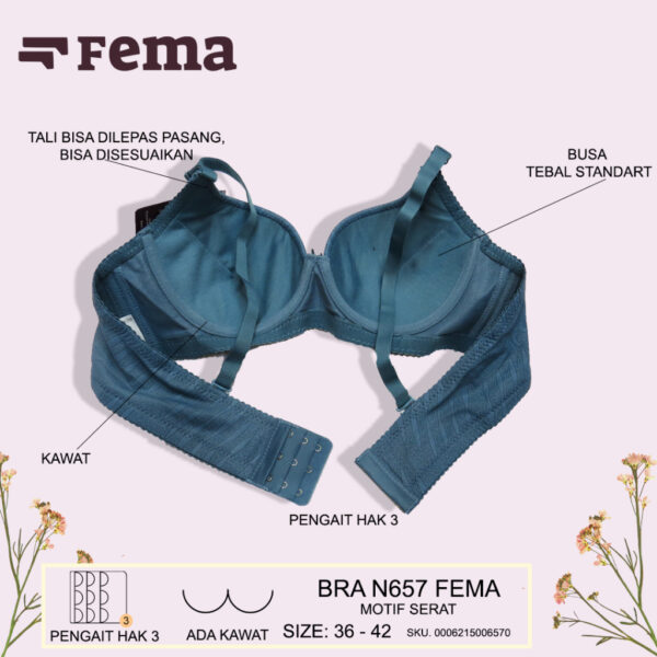FEMA Official Shop Ecer 1 Pcs BH Bra N657 Motif Serat Kawat - Image 4