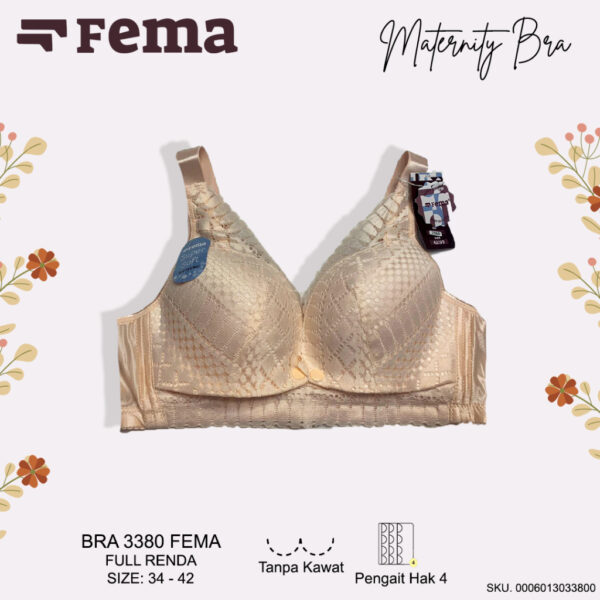 FEMA Official Shop Ecer 1 pcs Bh Maternity Bra Menyusui Netek 3380 Brokat Kancing Depan - Image 4
