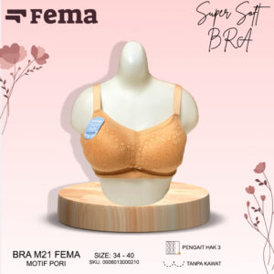FEMA Official Shop Ecer 1 pcs Bh Bra M21 Halus Brokat Pori Tanpa Kawat