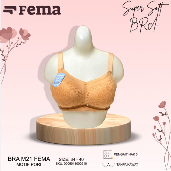 FEMA Official Shop Ecer 1 pcs Bh Bra M21 Halus Brokat Pori Tanpa Kawat