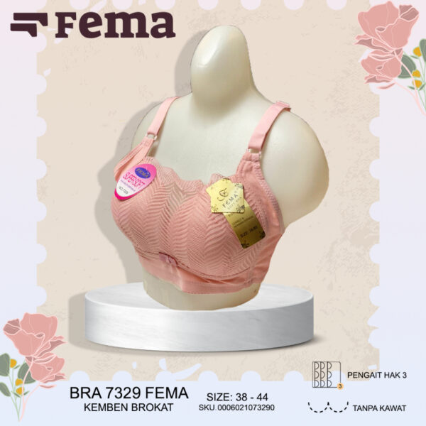 FEMA Official Shop Ecer 1 pcs Bh Bra 7329 Kemben Brokat Jumbo Tanpa Kawat - Image 2