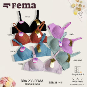 FEMA Official Shop Ecer 1 Pcs BH Bra 233 Renda Tanpa Kawat