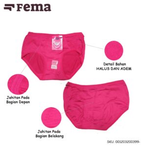 FEMA Official Shop Ecer 1 pcs Celana Dalam Wanita 399 Polos