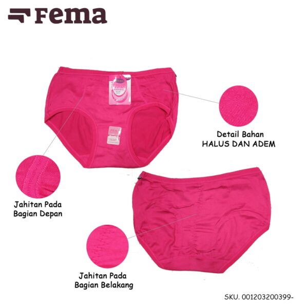 FEMA Official Shop Ecer 1 pcs Celana Dalam Wanita 399 Polos