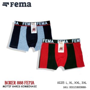 FEMA Official Shop Grosir Satu Lusin Celana Dalam Boxer Pria 888/248 Bahan Kaos