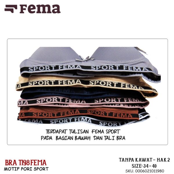 FEMA Official Shop Ecer 1 pcs Bh Bra 1198 Pori Sport - Gambar 3