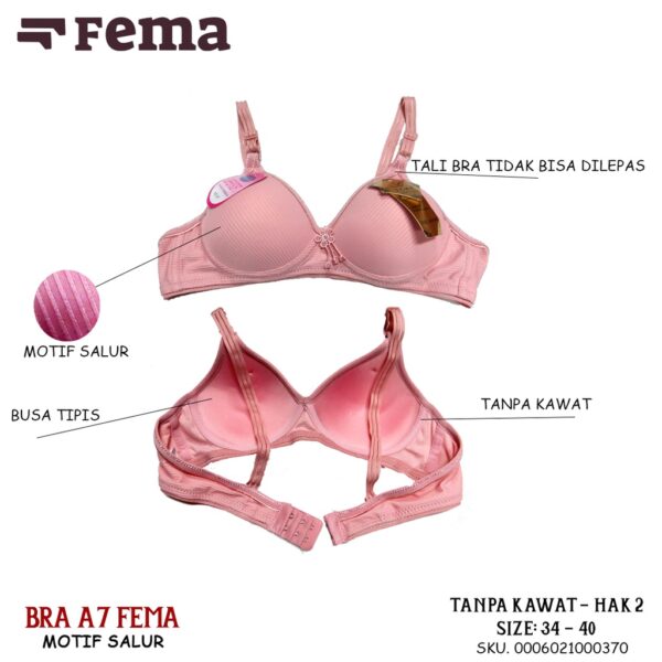 FEMA Official Shop Ecer 1 pcs Bh Bra A1/A5/A6/A7/B5 Polos Salur - Gambar 2