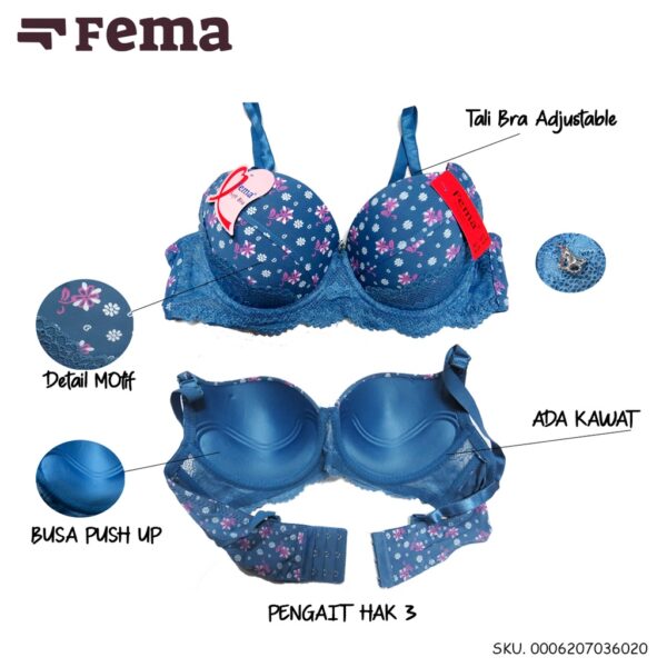 FEMA Official Shop Ecer 1 pcs BH Bra 3602 Bunga Hak 3 - Image 3