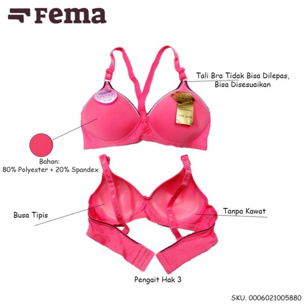 FEMA Official Shop Ecer 1 pcs  BH Bra 588 Polos Lis Warna - Image 2