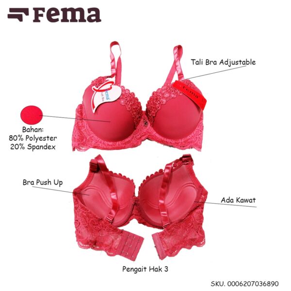 FEMA Official Shop Ecer 1 pcs BH Bra 3689 Renda Brokat Hak 3 - Image 2