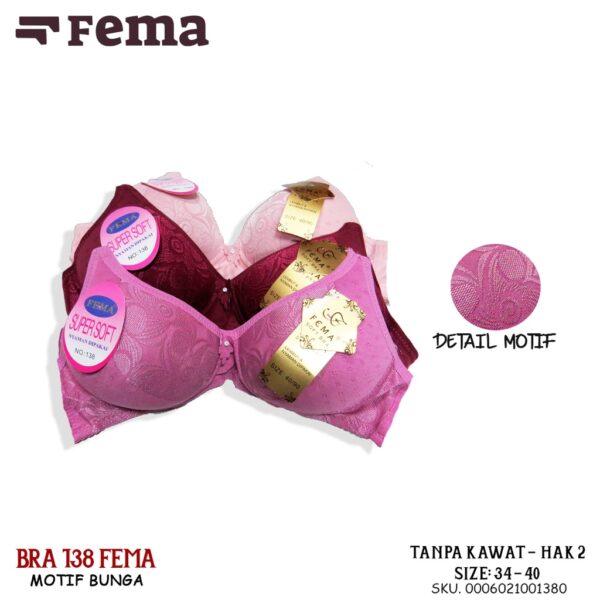 FEMA Official Shop Ecer 1 pcs BH Bra 138 Bunga Hak 2