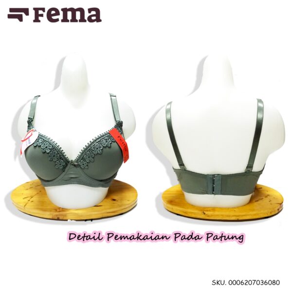 FEMA Official Shop Ecer 1pcs Bra BH 3608 Renda Atas Push Up - Image 4