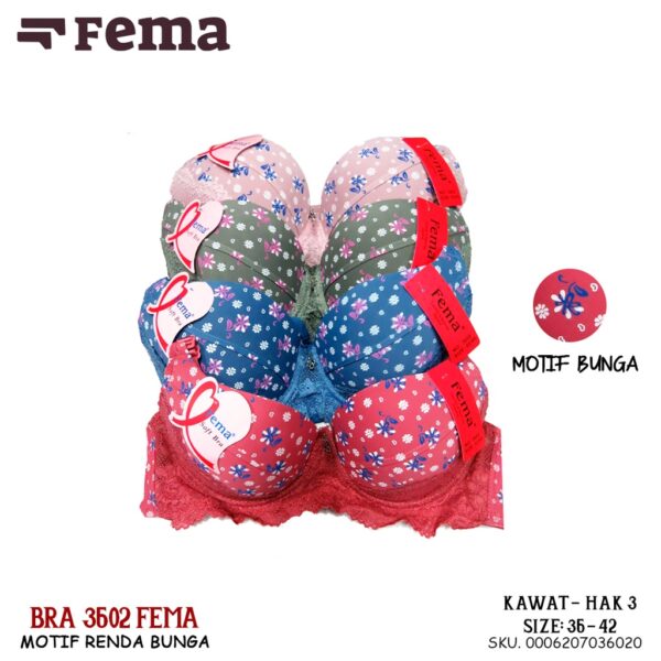 FEMA Official Shop Ecer 1 pcs BH Bra 3602 Bunga Hak 3 - Image 2