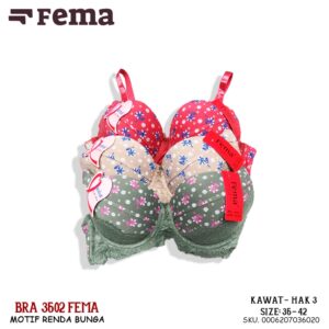 FEMA Official Shop Ecer 1 pcs BH Bra 3602 Bunga Hak 3